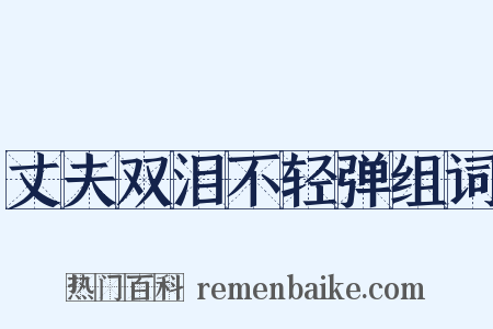 丈夫双泪不轻弹组词是什么意思的图片